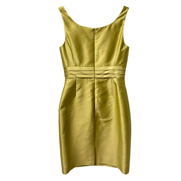 Carlisle Womens Sleeveless Pleated Front  Sheath Dress Lime Green Size 8 - Picture 12 of 12